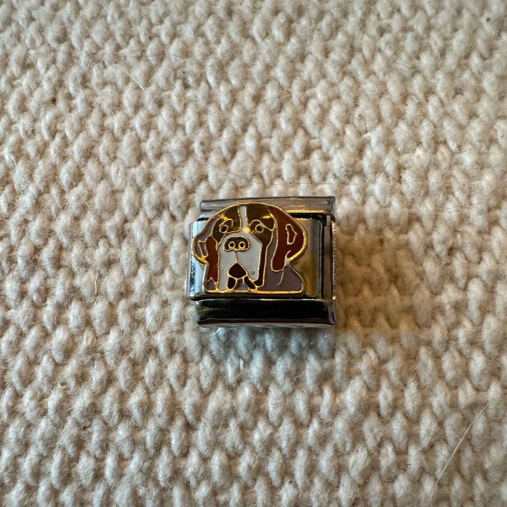 Saint Bernard Dog Italian Charm Link